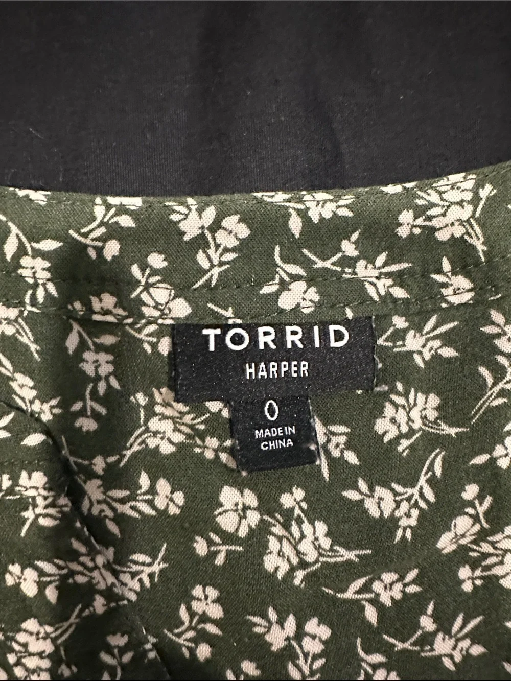 torrid Olive Green Floral Button-Front Harper Blouse